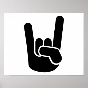 Poster Mão do metal da rocha