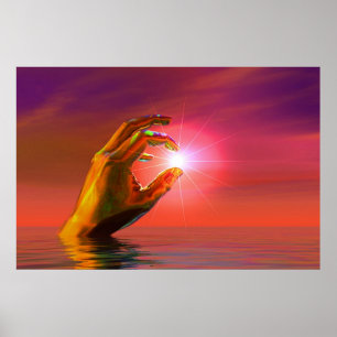 Pôster Mão of God holding the sun