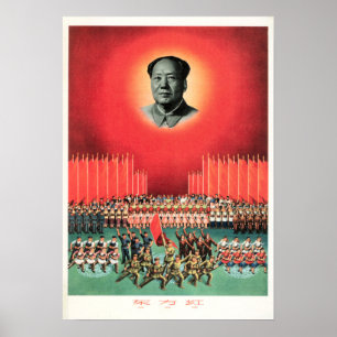 Poster Mao Zedong - "O Oriente é Vermelho" - Propaganda 