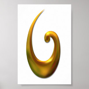 Poster Maori Fish Hood - Dourado
