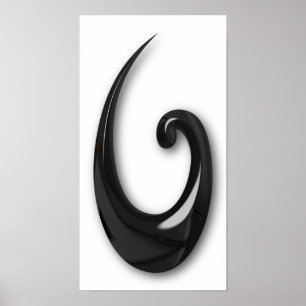 Poster Maori-Fish Hook-obsidian