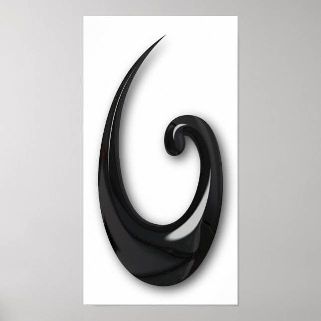 Poster Maori-Fish Hook-obsidian (Frente)