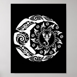 Poster Maori Polynésia Tatota Escorpion Escorpion Zodiac 