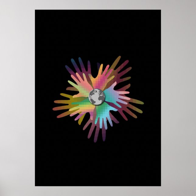 Pôster Mãos ao redor do mundo (Frente)