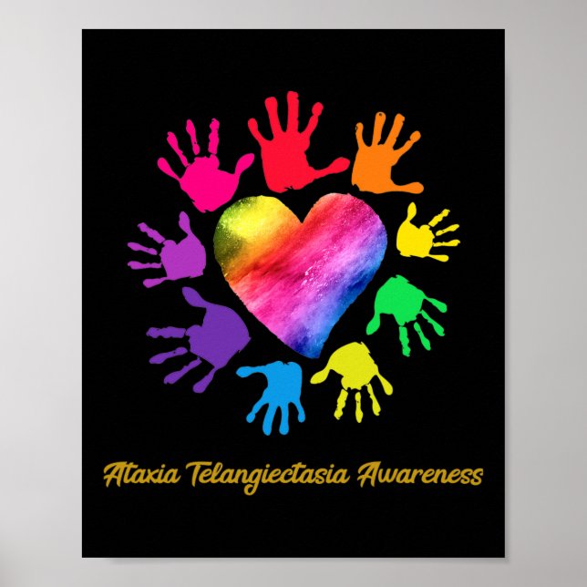 Poster Mãos de Conscientização da Ataxia Telangiectasia A (Frente)