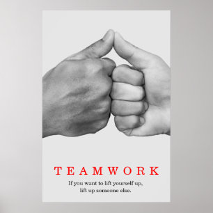 Poster Mãos de Cotação Inspiracional Motivacional do T