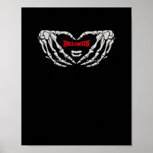 Poster Mãos De Esqueleto Dobradas Em Um Coração. Dia de a