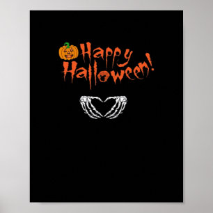 Poster Mãos de Esqueleto Loucas. Feliz Dia das Bruxas.