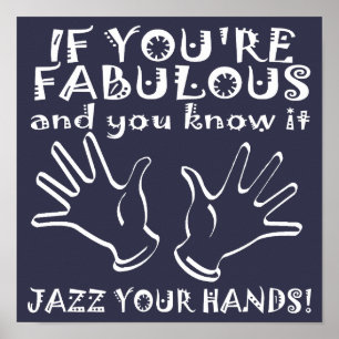 Poster Mãos de Jazz Fabulosas Cartaz Divertido Sinal
