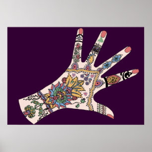 Pôster Mãos de Mendhi