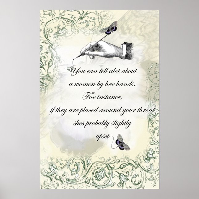 Pôster “Mãos de mulher” Citação (Frente)