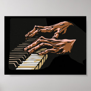 Poster Mãos de Pianista Tocando Piano – 