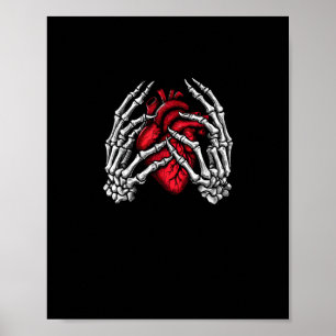 Poster Mãos de Skeleton segurando fantasia de Halloween c