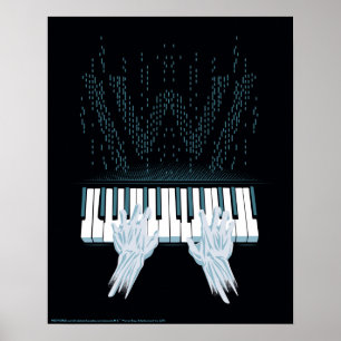 Poster Mãos do Android de Westworld   no piano de jogado