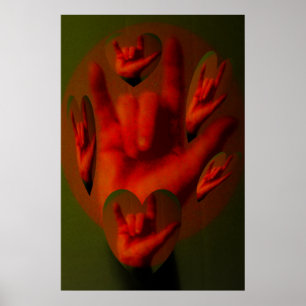 Pôster Mãos do ASL do amor