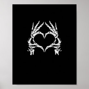 Poster Mãos do Coração de Esqueleto - Halloween - Mãos de