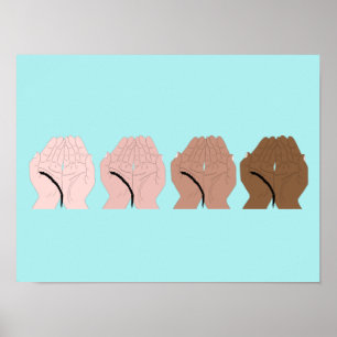 Poster Mãos Dua com Tasbih - Mãos de Oração Islâmica