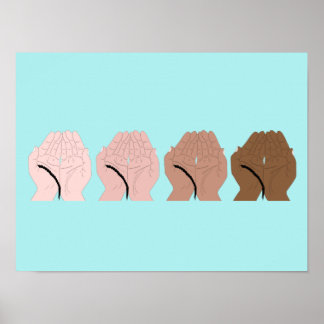 Poster Mãos Dua com Tasbih - Mãos de Oração Islâmica