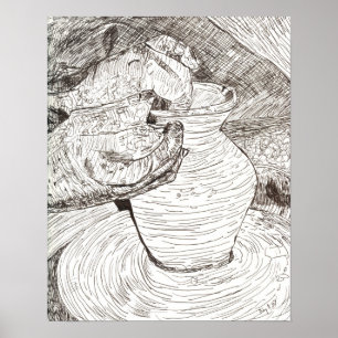 Poster Mãos e Pote de Potter