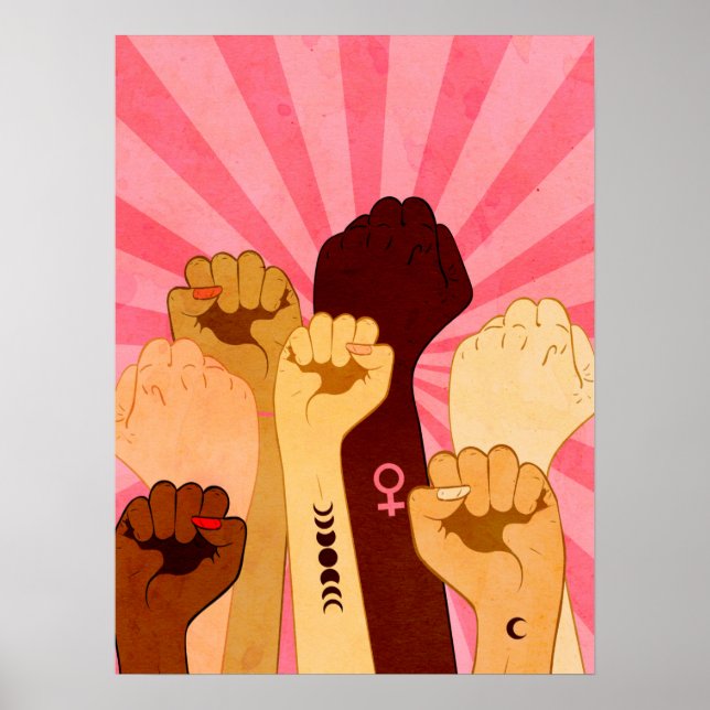 Poster Mãos femininas com punho levantado (Frente)