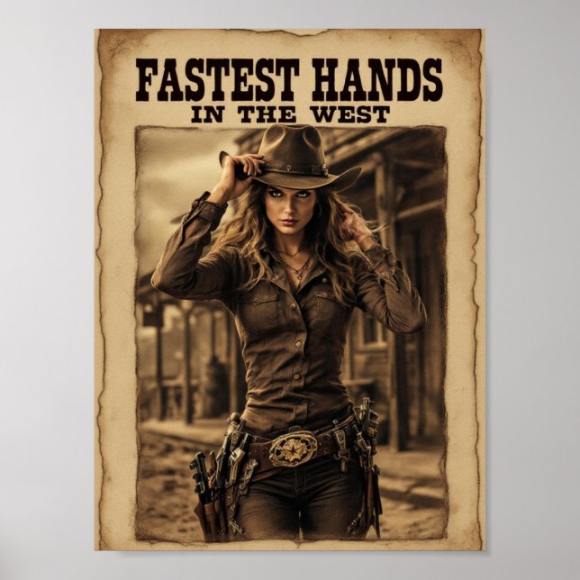 Poster Mãos Mais Rápidas do Ocidente - Legendária Cowgirl (Frente)