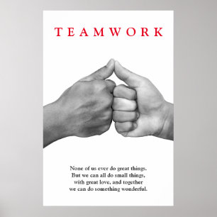 Poster Mãos motivacionais motivacionais do Trabalho em e
