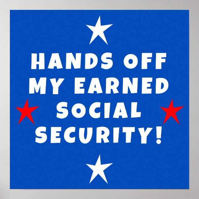 Poster Mãos Para Fora Da Minha Segurança Social (Frente)
