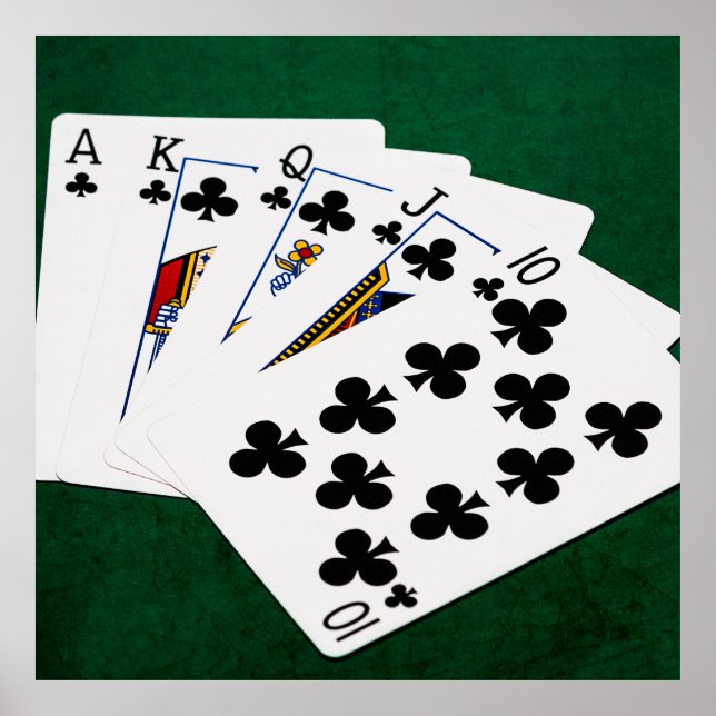 Pôster Mãos-Poker - Royal Flush - Acessórios para Pistas (Frente)