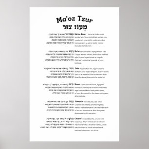 Poster Maoz Tzur Hanukkah Cheio de Música Hebraico e Tra