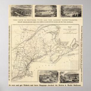 Pôster Map Boston and Maine Railroad
