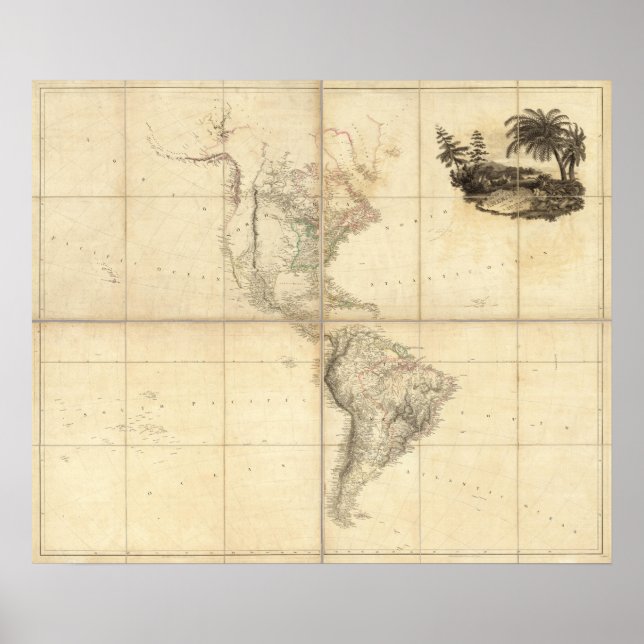 Poster Map of America by A Arrowsmith (Frente)