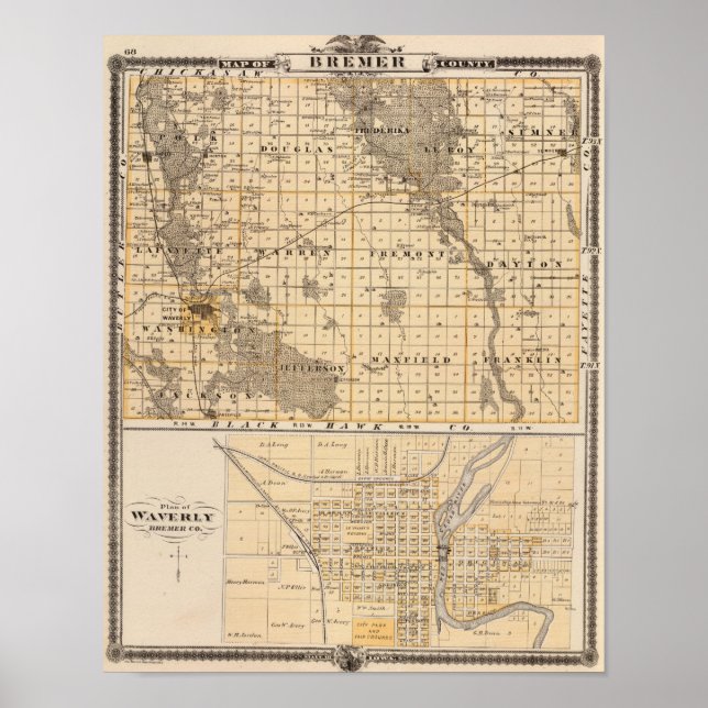 Poster Map of Bremer County (Frente)
