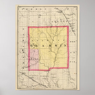Pôster Map of Gladwin County, Michigan