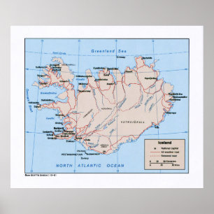 Poster Map of Iceland (1981)