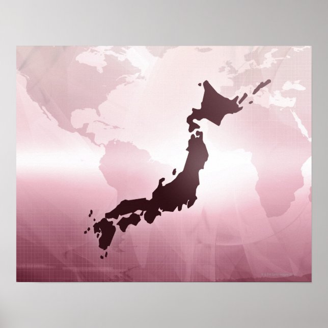 Pôster Map of Japan (Frente)
