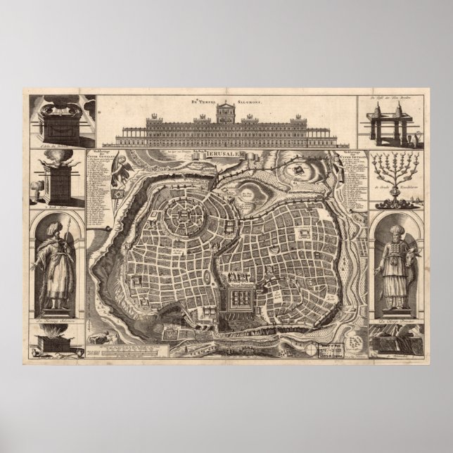 Pôster Map of Jerusalem (Frente)