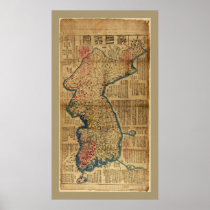 Poster Map of Korea (1822)