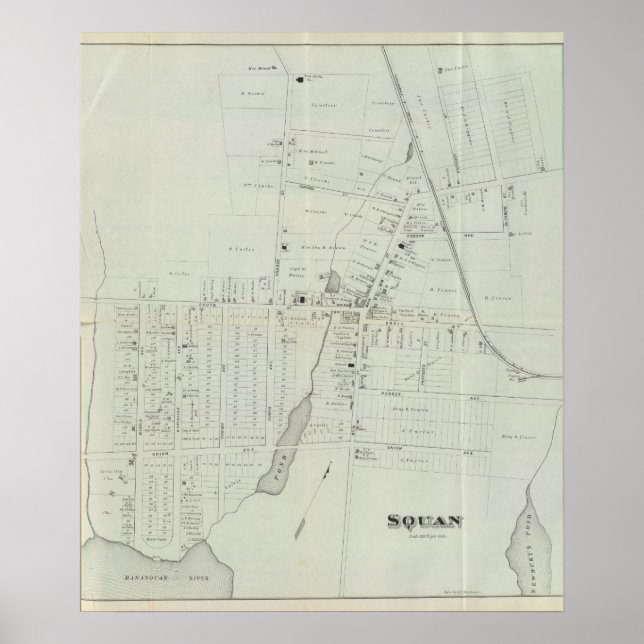 Pôster Map of Manasquan, New Jersey (Frente)