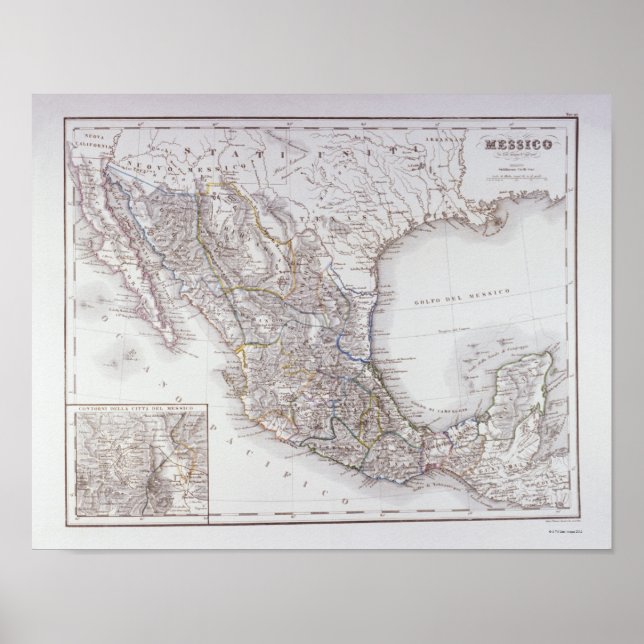 Pôster Map of Mexico (Frente)