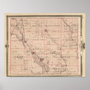Pôster Map of Mitchell County, State of Iowa