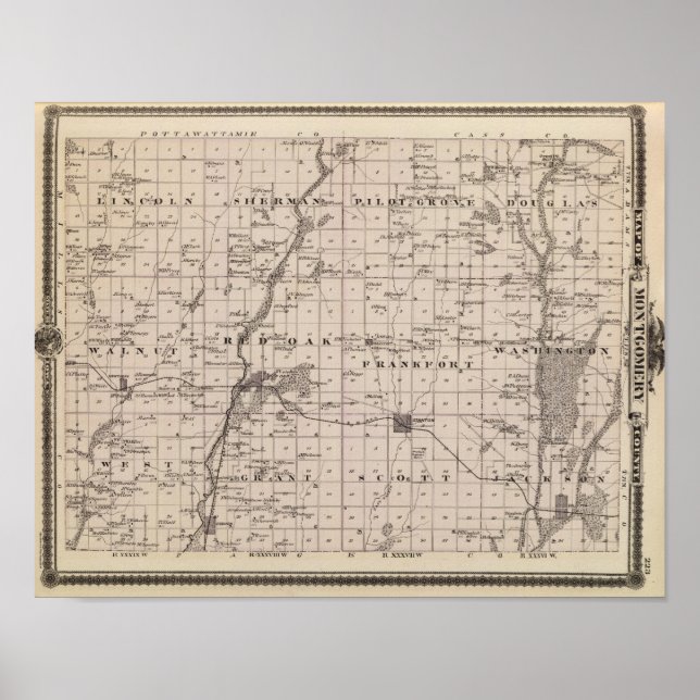Poster Map of Montgomery County, State of Iowa (Frente)