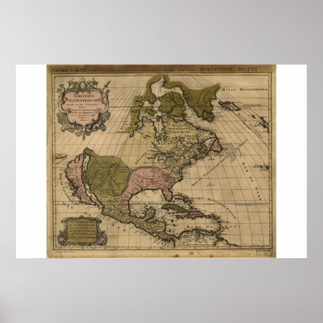 Poster Map of North America dated 1694 (Frente)