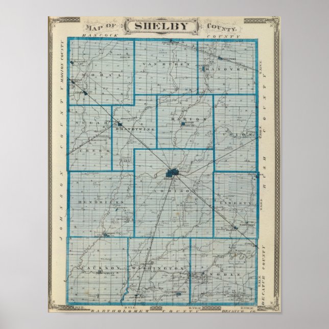 Poster Map of Shelby County (Frente)