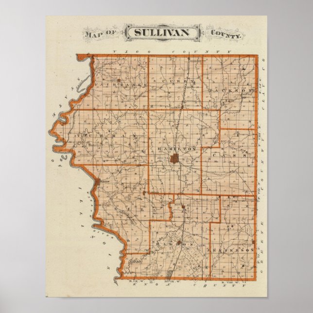 Poster Map of Sullivan County (Frente)