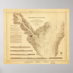 Poster Map of the Harbor of Annapolis (1846)
