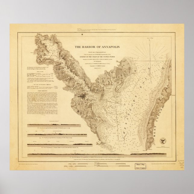 Poster Map of the Harbor of Annapolis (1846) (Frente)