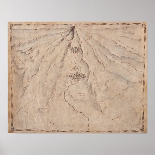 Pôster Map of The Lonley Mountain (Frente)