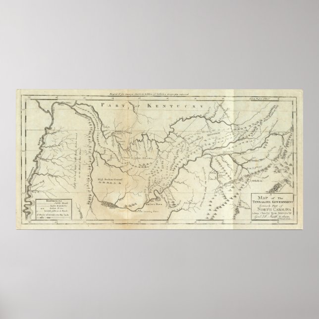 Pôster Map of The Tennassee sic Government (Frente)