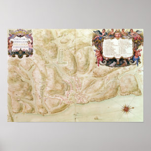 Pôster Map of the town and citadel of Bellisle