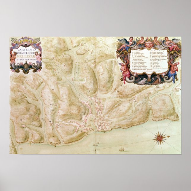 Pôster Map of the town and citadel of Bellisle (Frente)